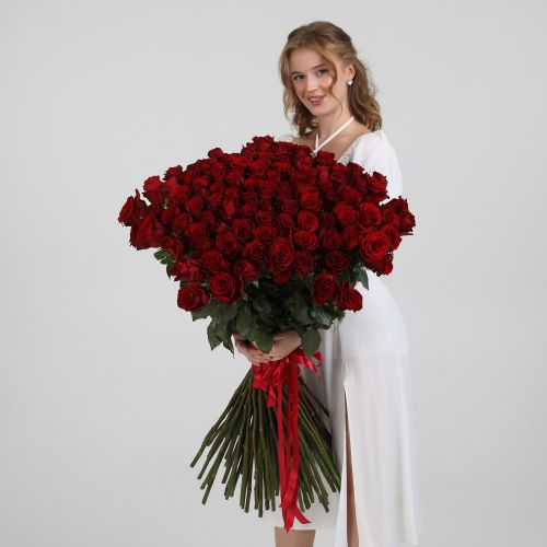 101 роза "Эксплорер" 100 см.