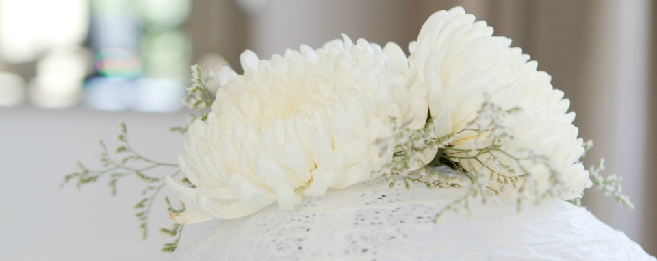свадебный букет из хризантем